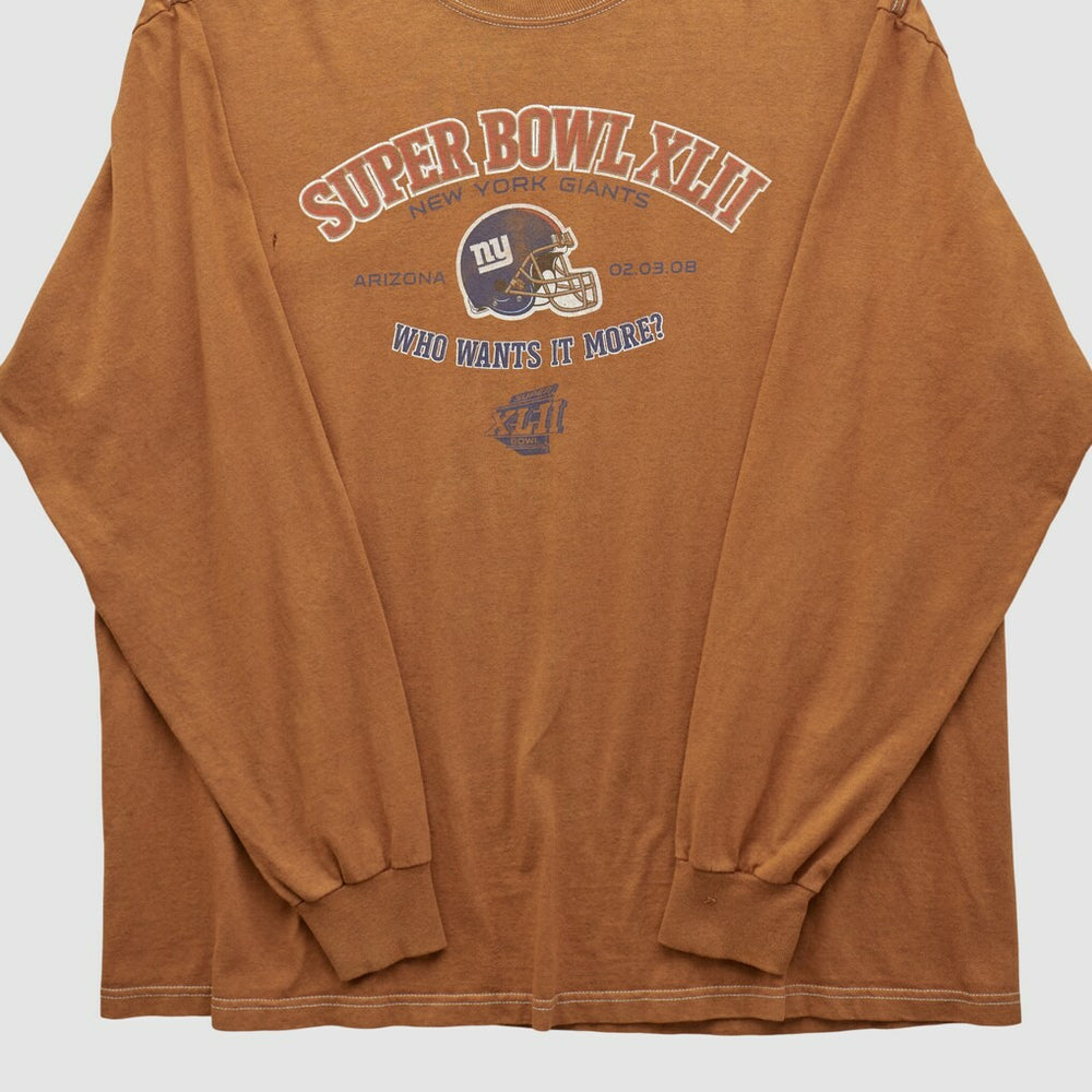 Super Bowl XLII 2008 Long Sleeve T-shirt Clay Vintage - Fanatics