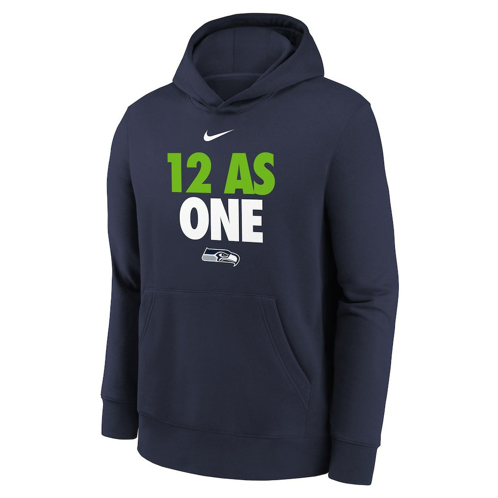 Seattle Seahawks Youth 12 As One Fleece Hoodie College Navy - Nike