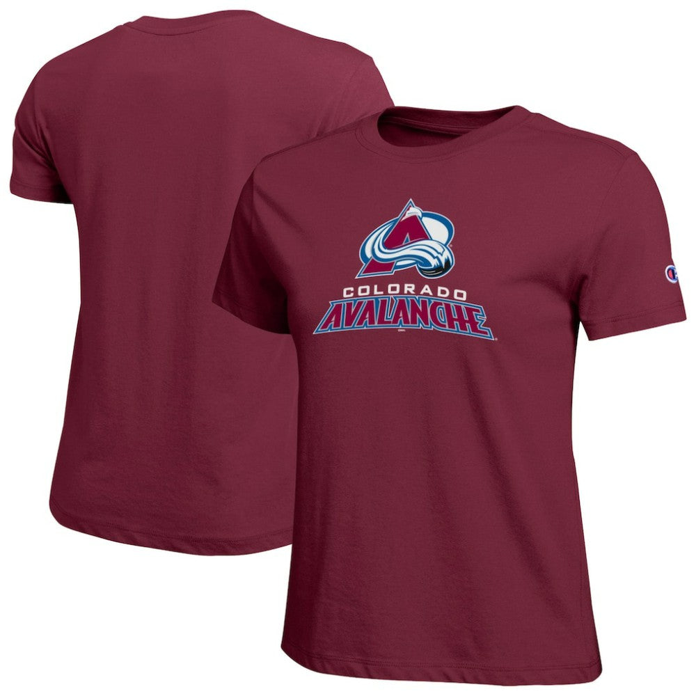 Colorado Avalanche - Champion Women's Wordmark Lockup T-Shirt Burgundy