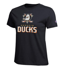 Anaheim Ducks - Champion Women's Wordmark Lockup T-Shirt Black