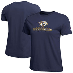Nashville Predators - Champion Women's Wordmark Lockup T-Shirt Navy