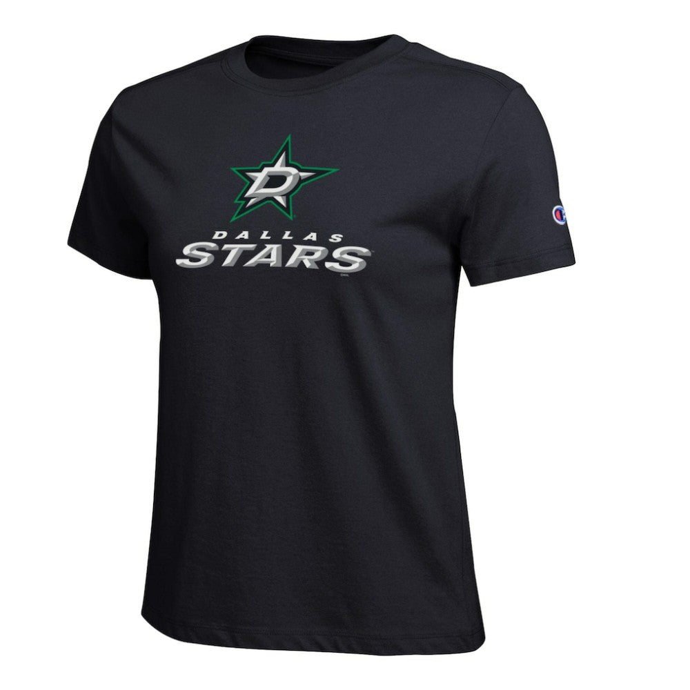 Dallas Stars - Champion Women's Wordmark Lockup T-Shirt Black