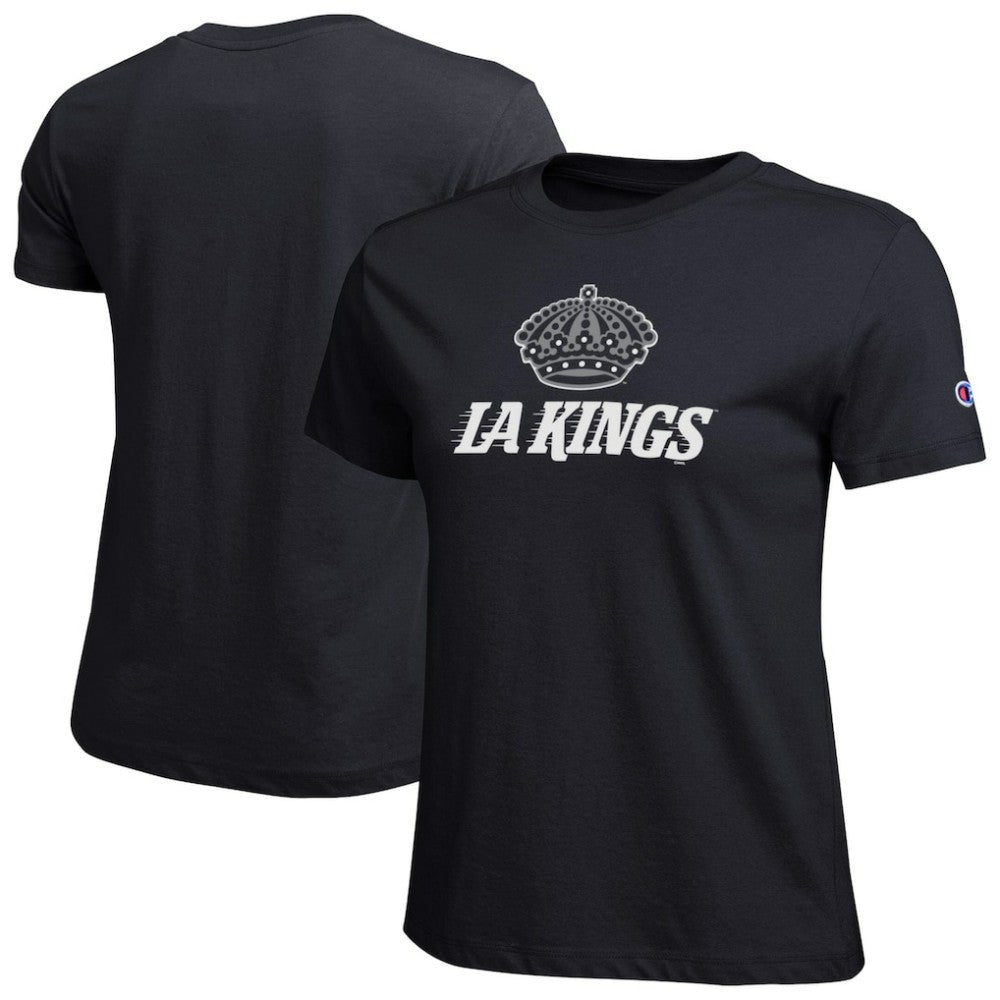 Los Angeles Kings - Champion Women's Wordmark Lockup T-Shirt Black