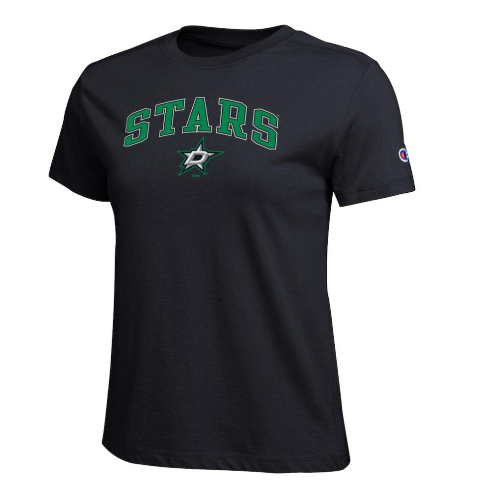 Dallas Stars - Champion Women's Arch Mascot Logo T-Shirt Black