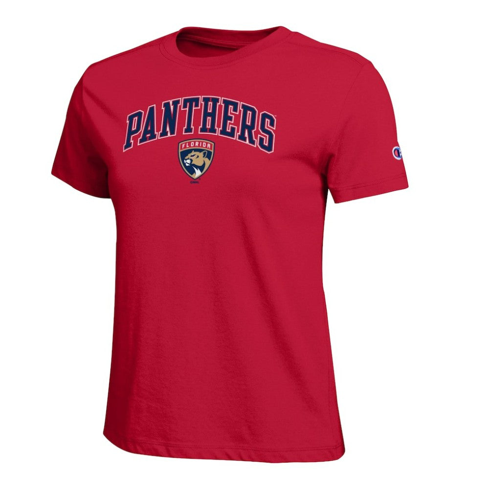 Florida Panthers - Champion Women's Arch Mascot Logo T-Shirt Red