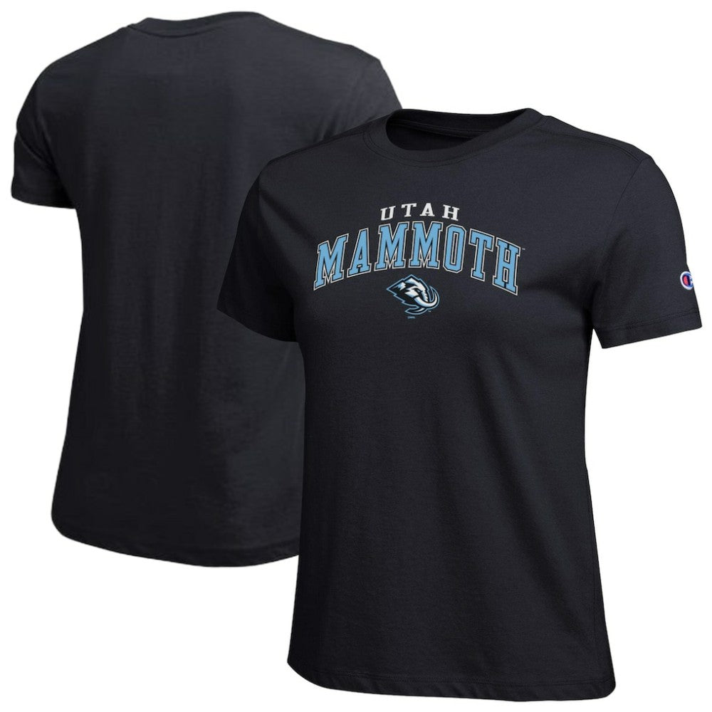 Utah Mammoth - Champion Women's Arch Mascot Logo T-Shirt Black