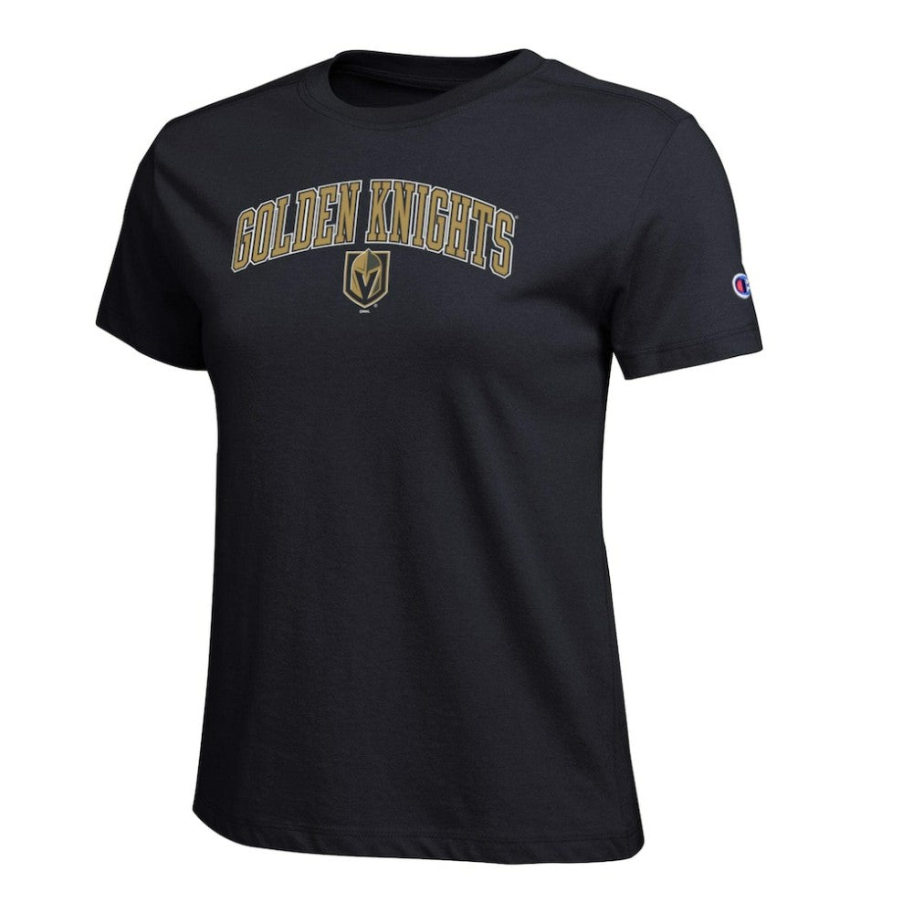 Vegas Golden Knights Champion Women's Arch Mascot Logo T-Shirt Black