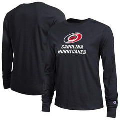Carolina Hurricanes - Champion Women's Wordmark Lockup Long Sleeve T-Shirt Black