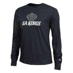 Los Angeles Kings - Champion Women's Wordmark Lockup Long Sleeve T-Shirt Black