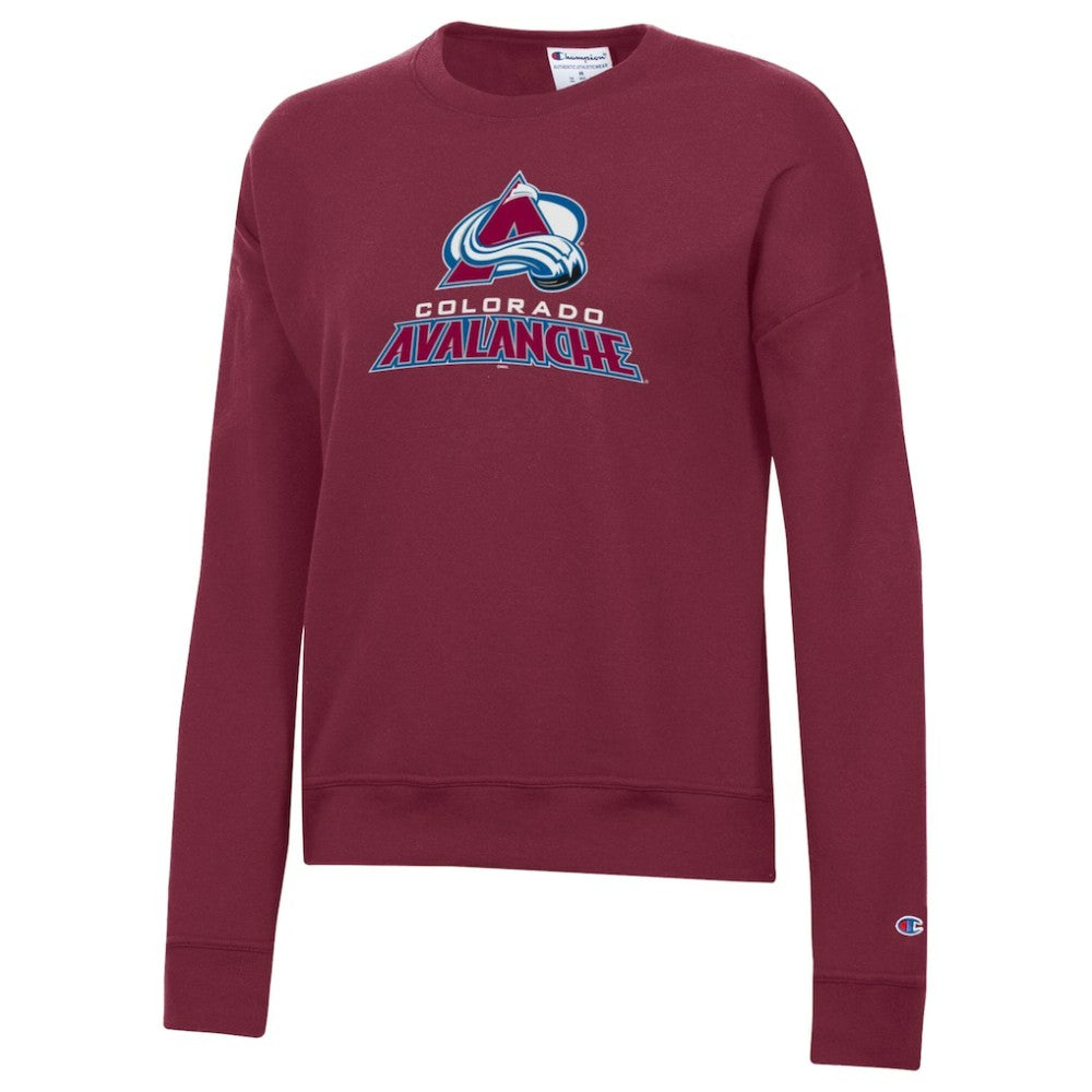 Colorado Avalanche - Champion Women's Wordmark Lockup Powerblend Sweatshirt Burgundy