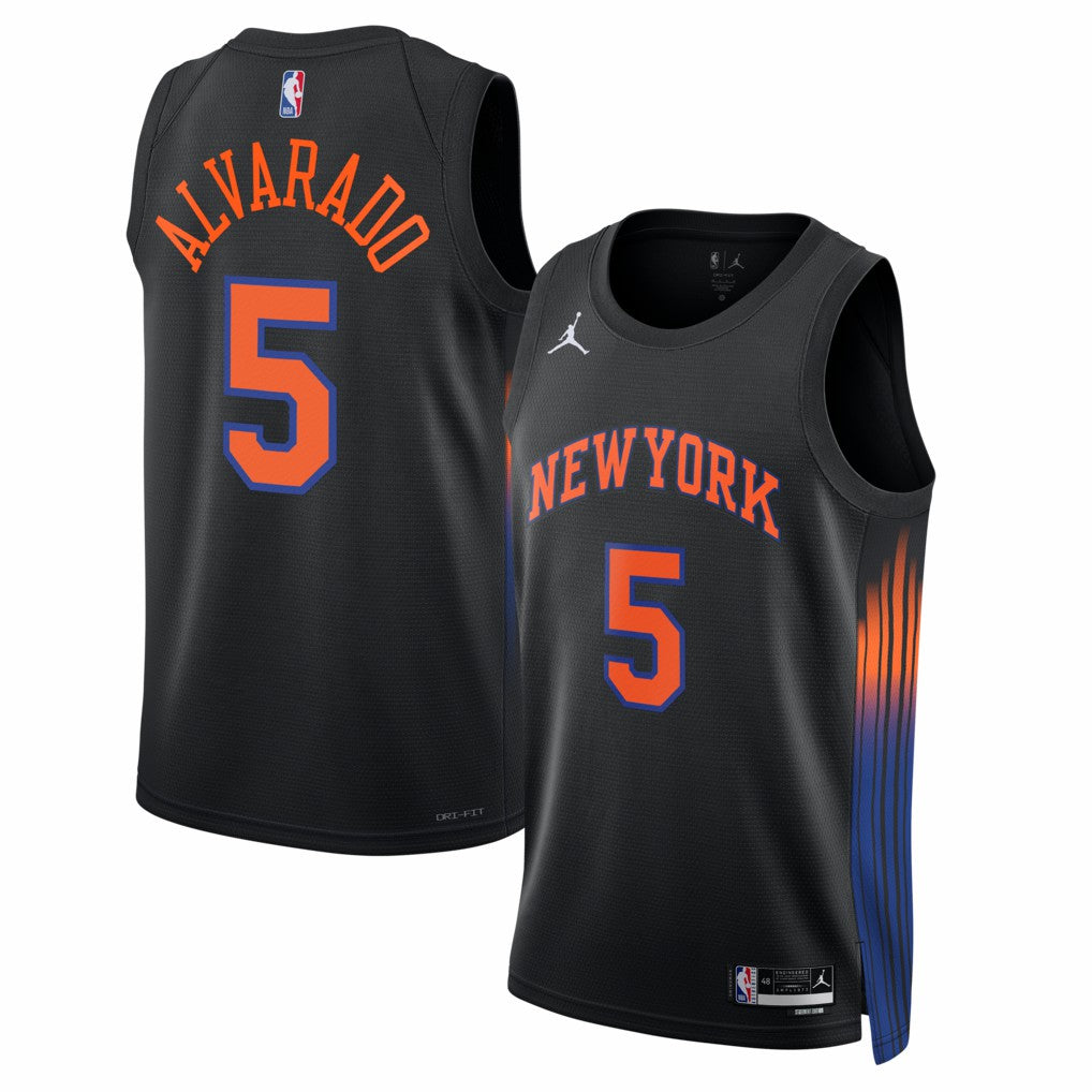 NBA - José Alvarado New York Knicks Jordan Brand Unisex Swingman Jersey - Statement Edition - Black