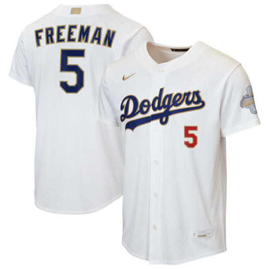 Freddie Freeman Los Angeles Dodgers Nike Youth 2026 Gold Collection Home Replica Jersey - White | MLB Jerseys