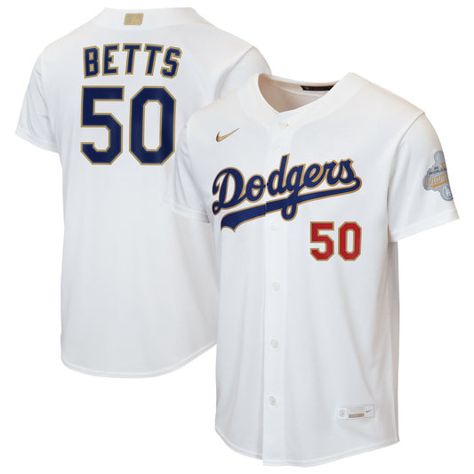 Mookie Betts Los Angeles Dodgers Nike Youth 2026 Gold Collection Home Replica Jersey - White | MLB Jerseys