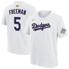 Freddie Freeman Los Angeles Dodgers Nike Youth 2026 Gold Collection Name & Number T-Shirt Online
