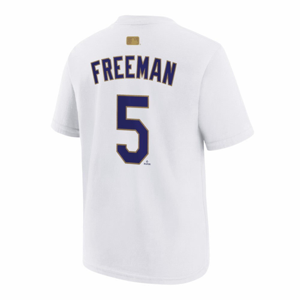 Freddie Freeman Los Angeles Dodgers Nike Youth 2026 Gold Collection Name & Number T-Shirt Online