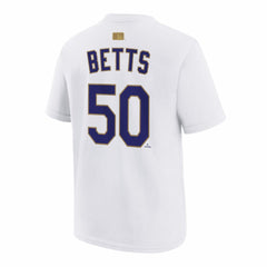 Mookie Betts Los Angeles Dodgers Nike Youth 2026 Gold Collection Name & Number T-Shirt On Sale