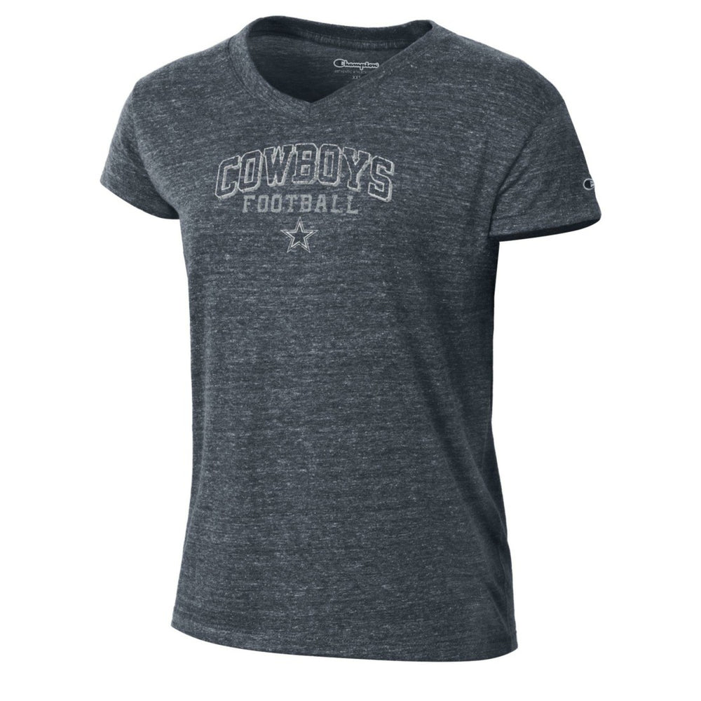Dallas Cowboys Champion Women's Triumph Tri-Blend V-Neck T-Shirt Navy - NFL