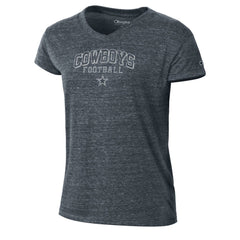 Dallas Cowboys Champion Women's Triumph Tri-Blend V-Neck T-Shirt Navy - NFL