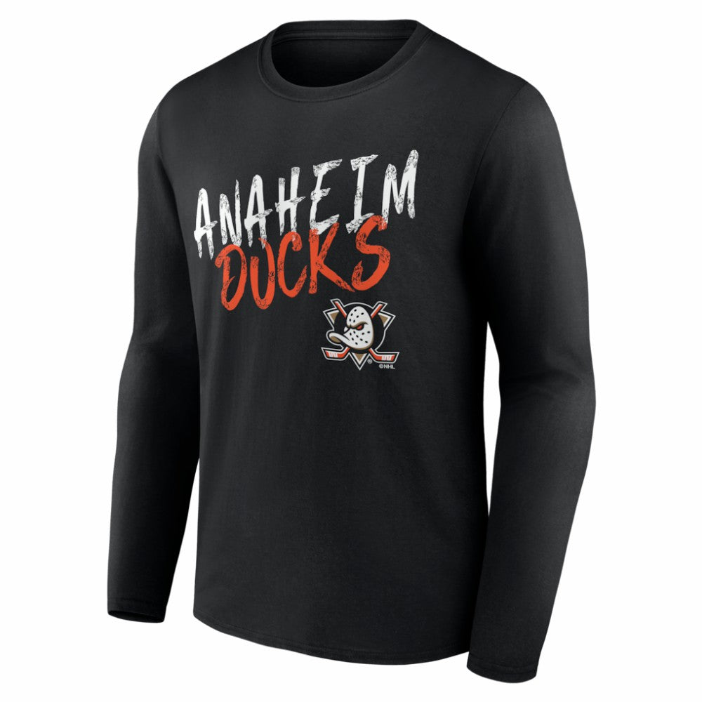 Anaheim Ducks - Hustle Personalized Name & Number Long Sleeve T-Shirt Black