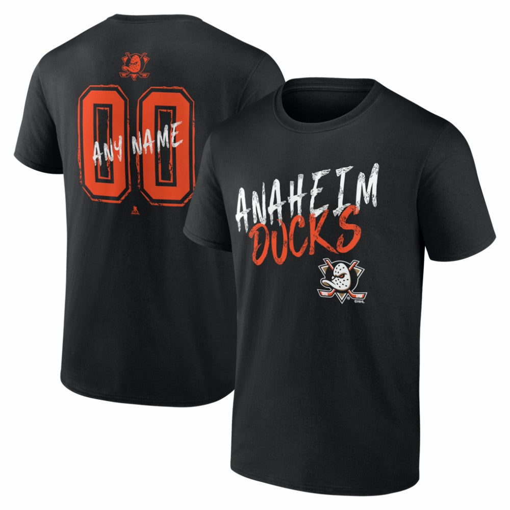 Anaheim Ducks - Hustle Personalized Name & Number T-Shirt Black