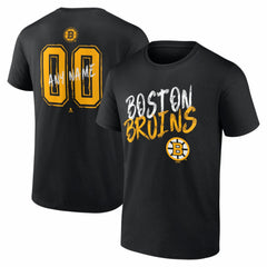 Boston Bruins Big & Tall Hustle Personalized Name & Number T-Shirt Black