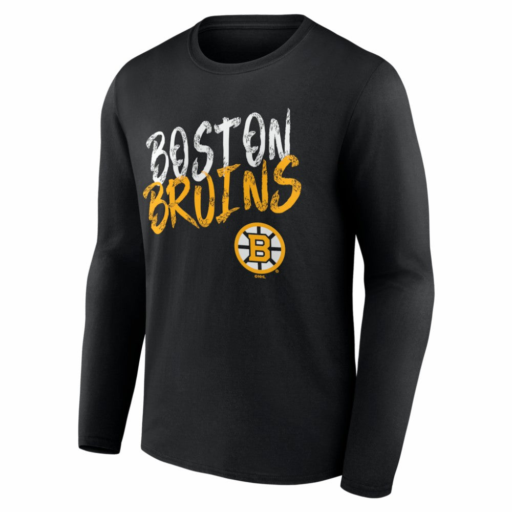 Boston Bruins Hustle Personalized Name & Number Long Sleeve T-Shirt Black