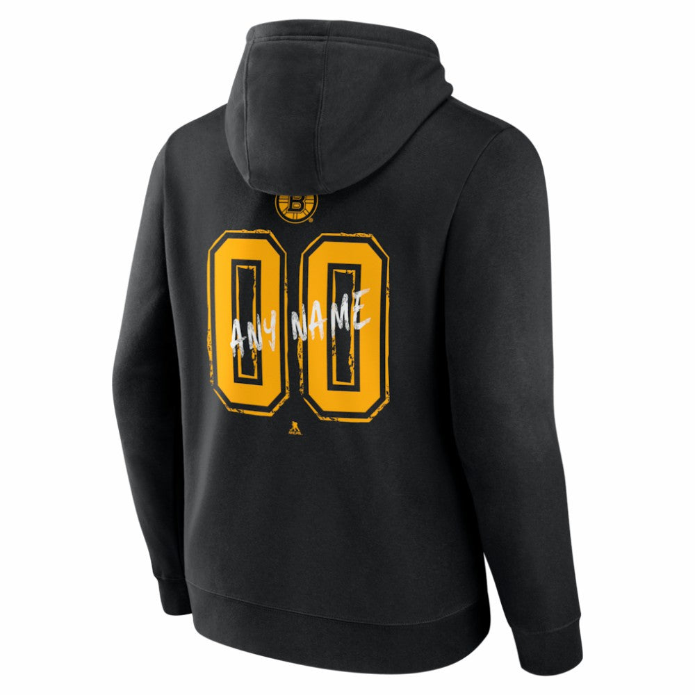 Boston Bruins Hustle Personalized Name & Number Hoodie Black