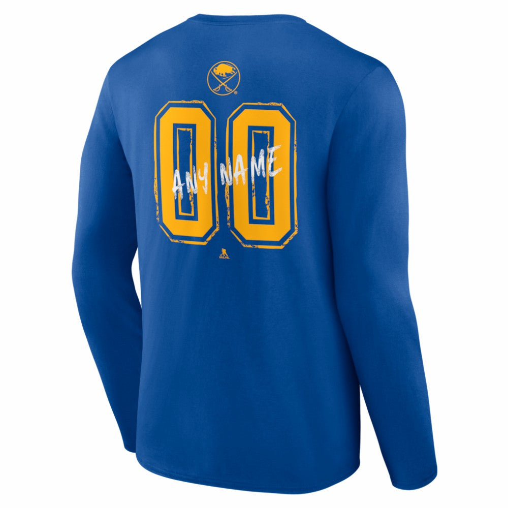 Buffalo Sabres - Hustle Personalized Name & Number Long Sleeve T-Shirt Royal