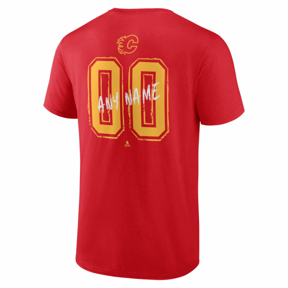Calgary Flames - Big & Tall Hustle Personalized Name & Number T-Shirt Red