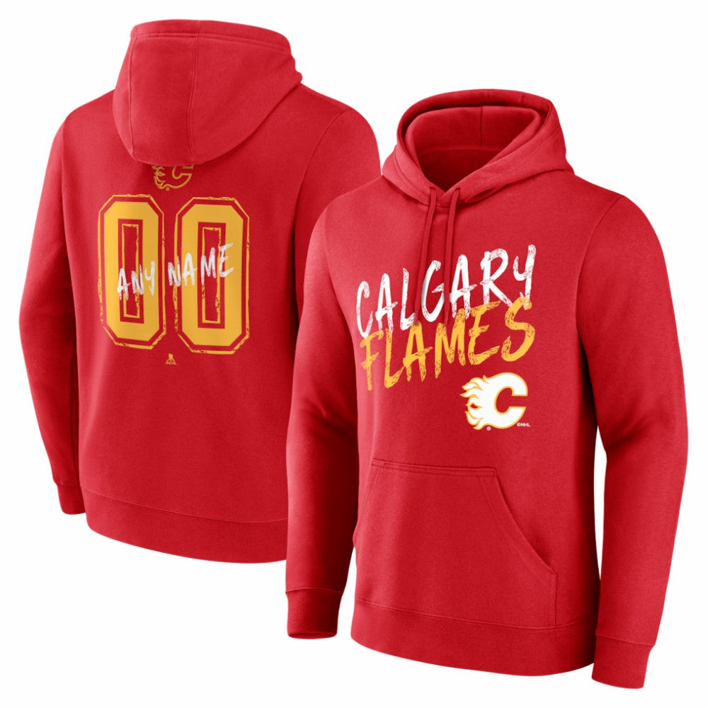 Calgary Flames - Hustle Personalized Name & Number Hoodie Red