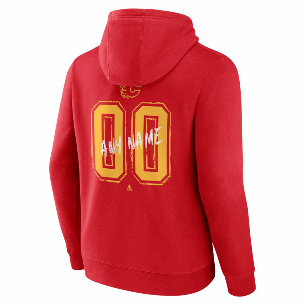 Calgary Flames - Hustle Personalized Name & Number Hoodie Red