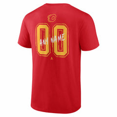 Calgary Flames - Hustle Personalized Name & Number T-Shirt Red