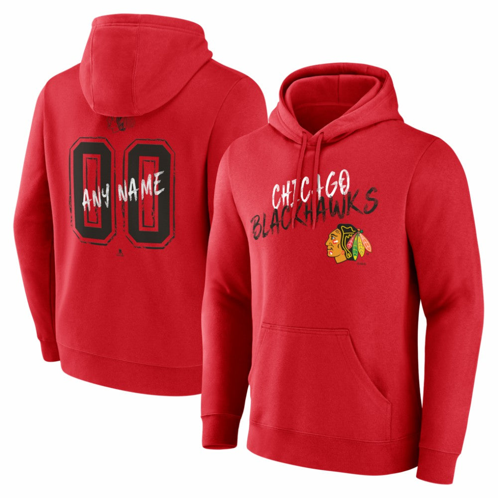 Chicago Blackhawks Hustle Personalized Name & Number Hoodie Red