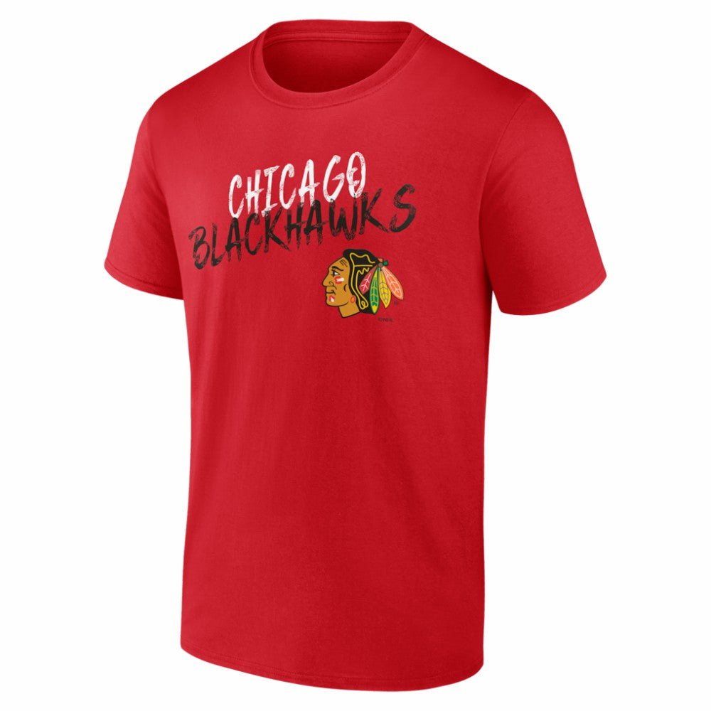 Chicago Blackhawks Hustle Personalized Name & Number T-Shirt Red