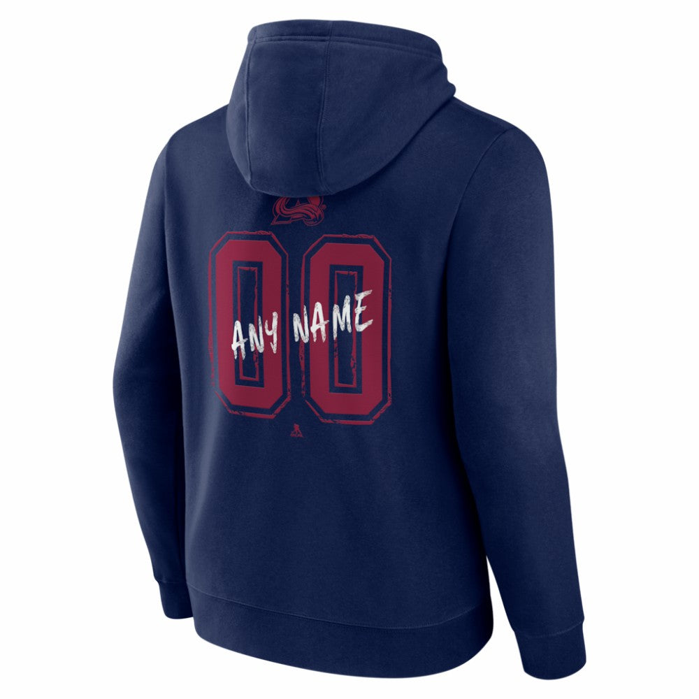 Colorado Avalanche - Big & Tall Hustle Personalized Name & Number Hoodie Navy