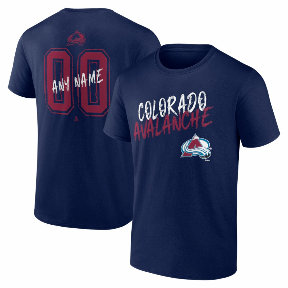 Colorado Avalanche - Hustle Personalized Name & Number T-Shirt Navy