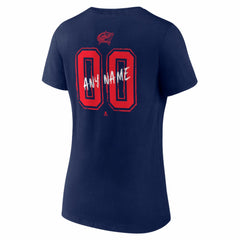 Columbus Blue Jackets - Women's Hustle Personalized Name & Number V-Neck T-Shirt Navy