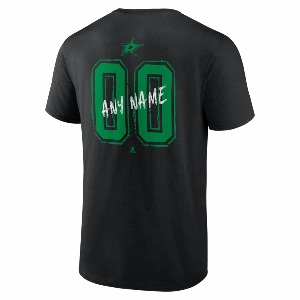 Dallas Stars - Big & Tall Hustle Personalized Name & Number T-Shirt Black