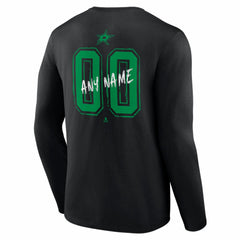 Dallas Stars - Hustle Personalized Name & Number Long Sleeve T-Shirt Black