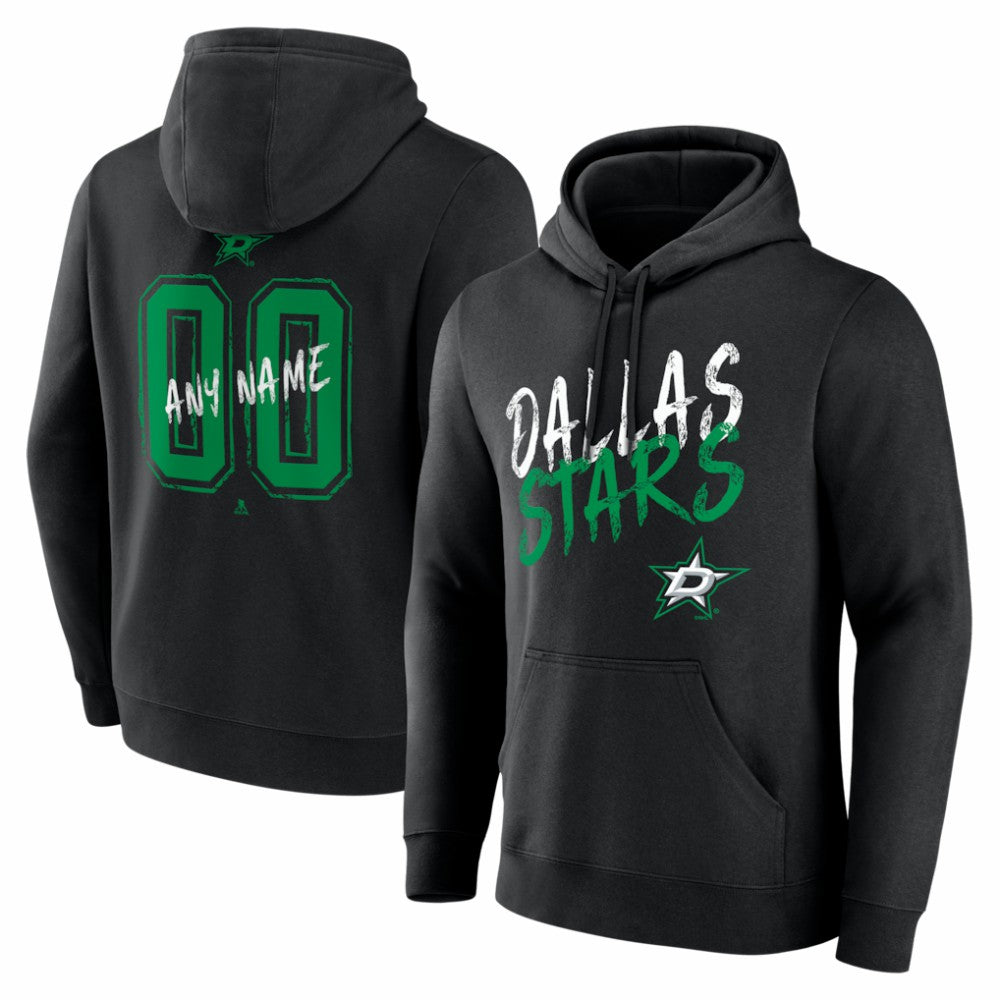 Dallas Stars - Hustle Personalized Name & Number Hoodie Black