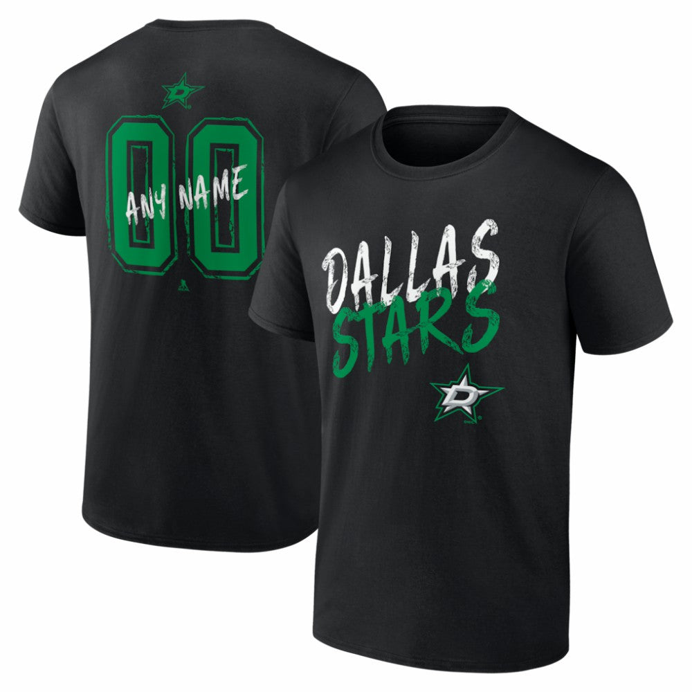 Dallas Stars - Hustle Personalized Name & Number T-Shirt Black