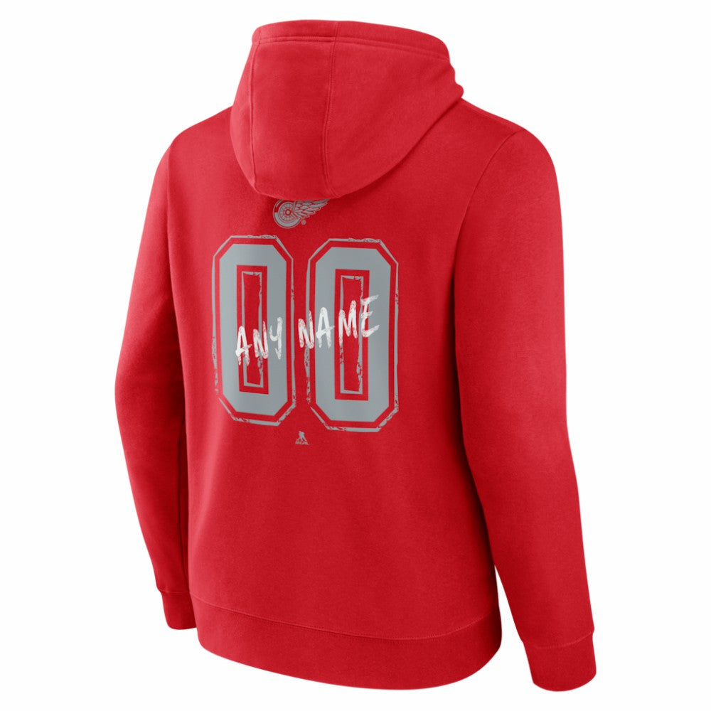Detroit Red Wings - Hustle Personalized Name & Number Hoodie Red