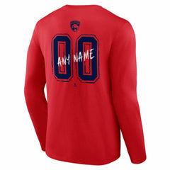 Florida Panthers - Hustle Personalized Name & Number Long Sleeve T-Shirt Red