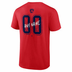 Florida Panthers - Hustle Personalized Name & Number T-Shirt Red
