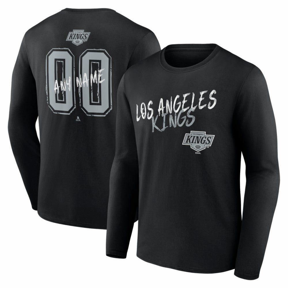 Los Angeles Kings - Hustle Personalized Name & Number Long Sleeve T-Shirt Black