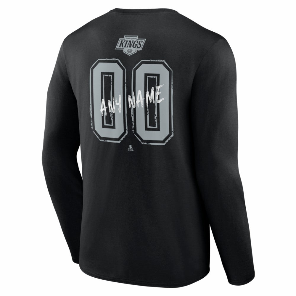 Los Angeles Kings - Hustle Personalized Name & Number Long Sleeve T-Shirt Black