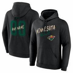 Minnesota Wild - Hustle Personalized Name & Number Hoodie Black