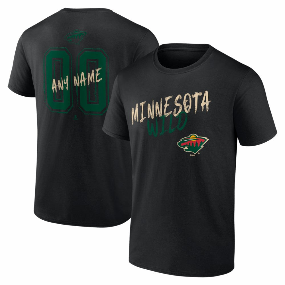 Minnesota Wild - Hustle Personalized Name & Number T-Shirt Black