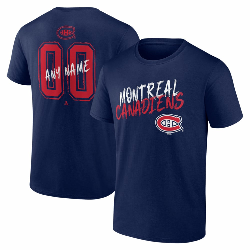Montreal Canadiens - Big & Tall Hustle Personalized Name & Number T-Shirt Navy