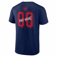 Montreal Canadiens - Big & Tall Hustle Personalized Name & Number T-Shirt Navy